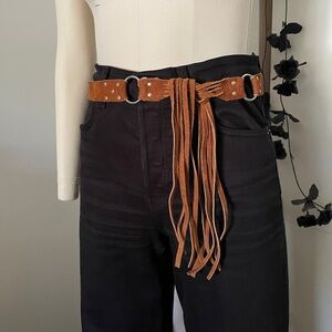 Vintage Suede Fringe Belt